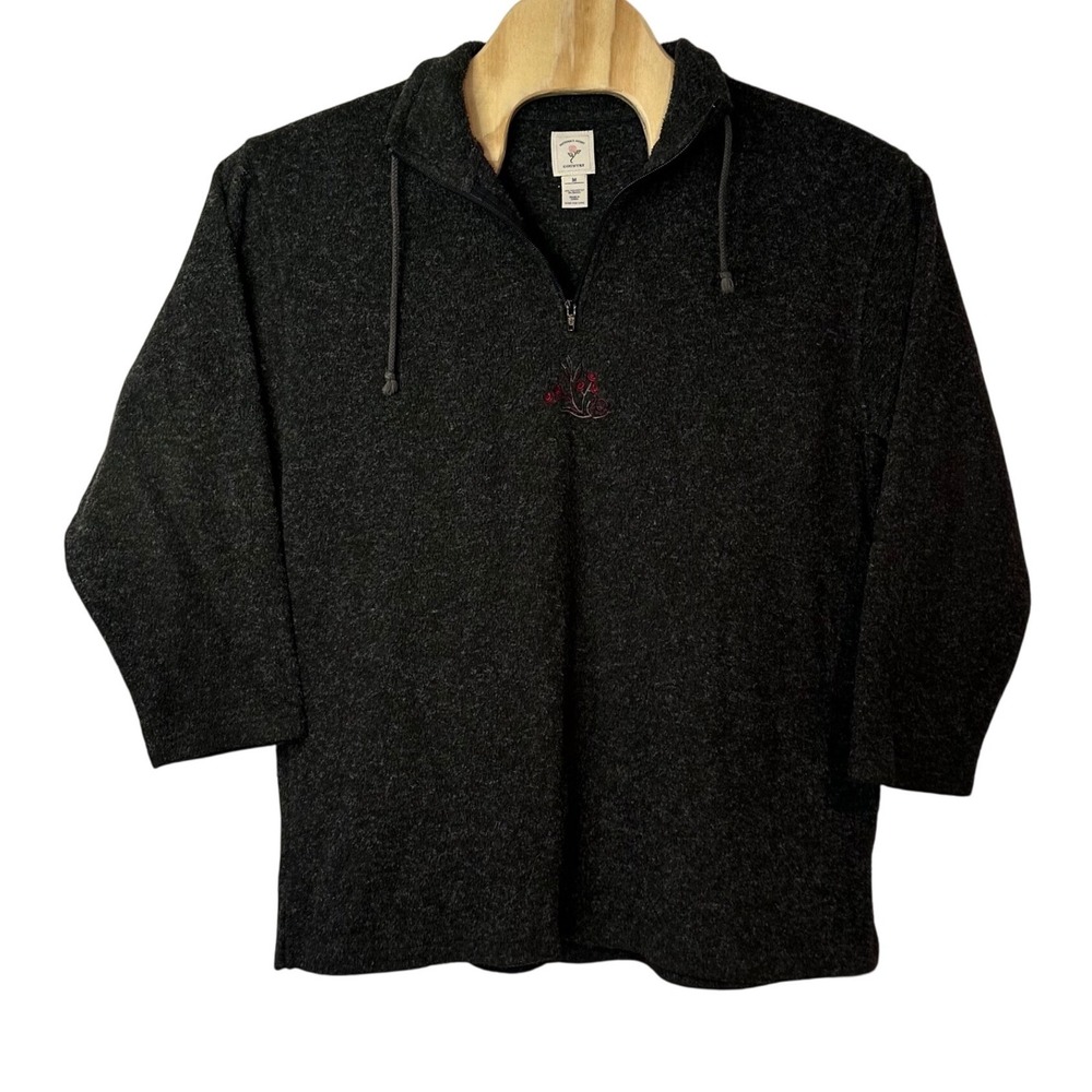 Victoria's Secret Country Vintage Fleece 1/4 Zip Pullover Embroidered Size M